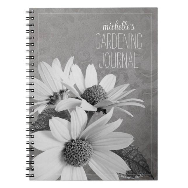 Moody Daisy Personalisiert Garden Journal Note Boo Notizblock (Vorderseite)