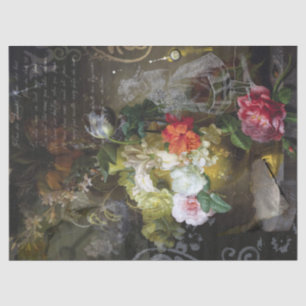 Moody Dutch Floral   Französisch Ephemera Decoupag Seidenpapier