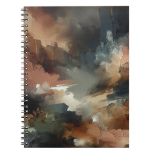 Moody Earth Tone Abstrakt Art Notebook Notizblock
