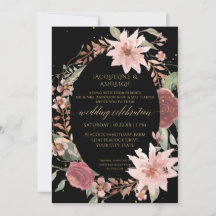 Moody Elegance Wasserfarbe Blume Schwarz Rosa