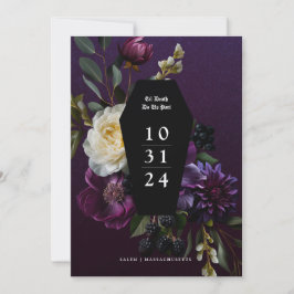 Moody Elegant Lila Gothic Garden Floral Gerettet Einladung