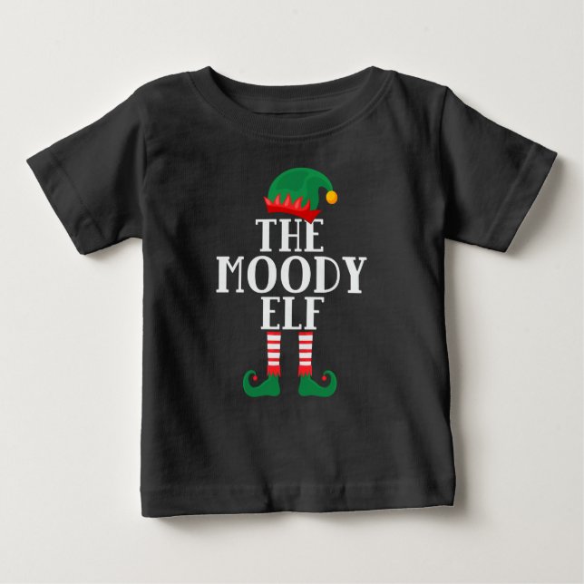 Moody Elf Funny Christmas T - Shirt (Vorderseite)