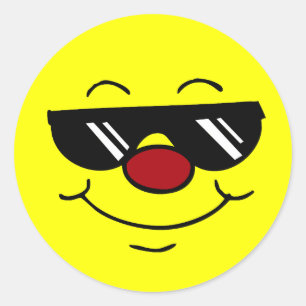 Moody Face Grumpey Runder Aufkleber