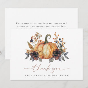 Moody Fall Floral Brautparty Dankeskarte