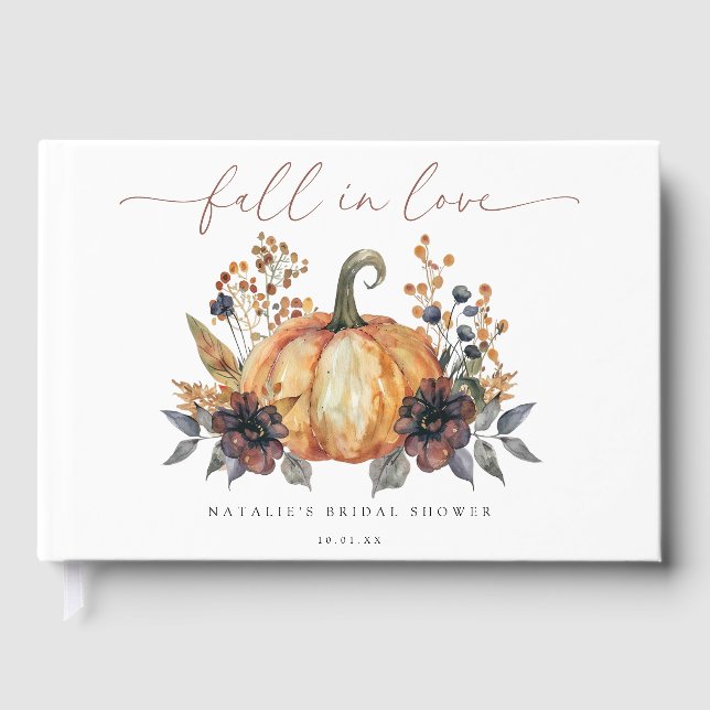 Moody Fall Floral Brautparty Gästebuch (Vorderseite)