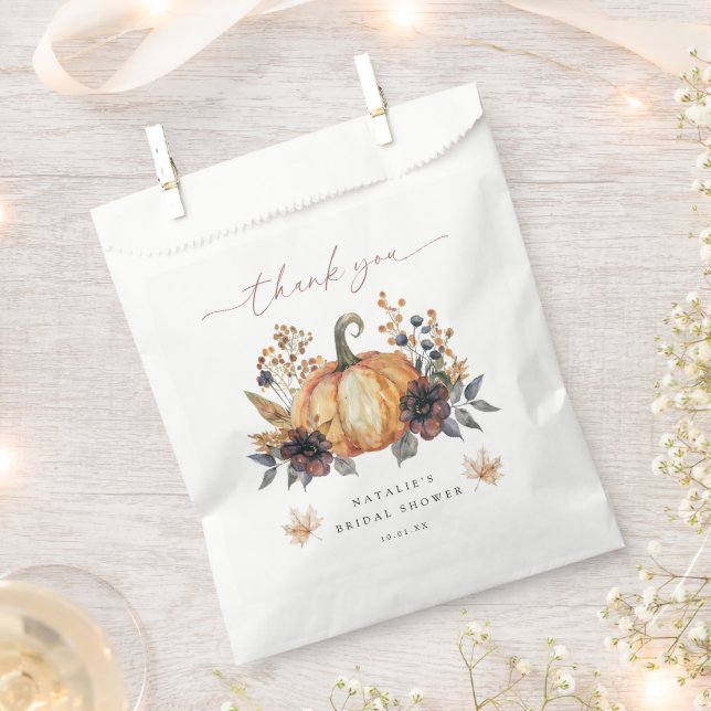 Moody Fall Floral Brautparty Geschenktütchen (Ausgeschnitten)