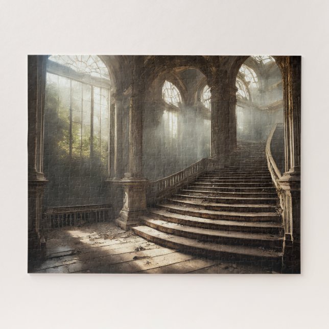 Moody Fantasy Abandoned Chateon Große Treppe (Horizontal)