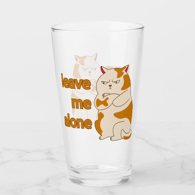 Moody fat cat leave me alone  glas (Vorderseite)