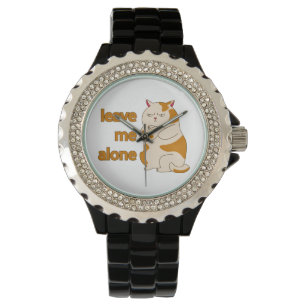 Moody fat cat verließ mich alleine armbanduhr