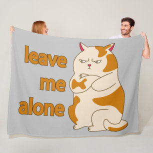 Moody fat cat verließ mich alleine fleecedecke