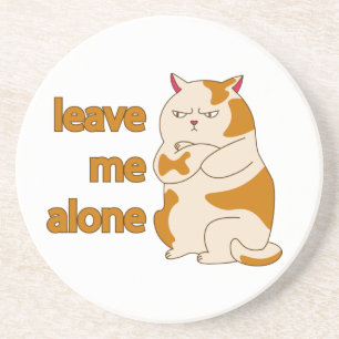 Moody fat cat verließ mich alleine getränkeuntersetzer