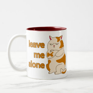 Moody fat cat verließ mich alleine zweifarbige tasse