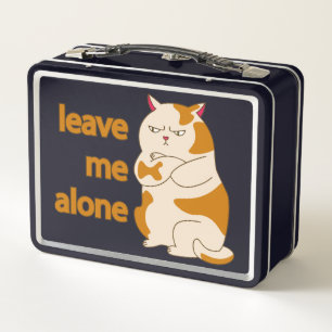 Moody fat Katze verließ mich alleine Metal Lunchbo Metall Brotdose