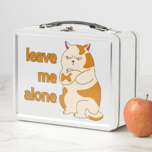 Moody fat Katze verließ mich alleine Metal Lunchbo Metall Brotdose
