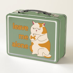 Moody fat Katze verließ mich alleine Metal Lunchbo Metall Brotdose