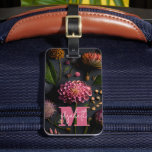 Moody Floral Monogrammed Gepäckanhänger<br><div class="desc">Personalize this moody floral luggage tag with your monogram initial and your first or last name in chic lettering on the front and your address information on the back. Great for yourself or give as a gift. MATCHING items in our collection.</div>