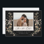 Moody Floral Wedding Save the Date<br><div class="desc">Our save the date card features a hand-painted rustic watercolor bohemian floral wreath adorned with butterfly details for the perfect moody,  romantic boho vibe.</div>