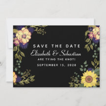 Moody Floral Wedding speichern das Datum
