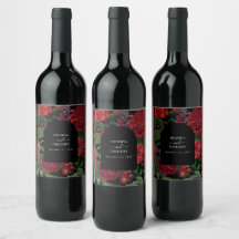 Moody Florals Black Arch Burgundy Red Wedding