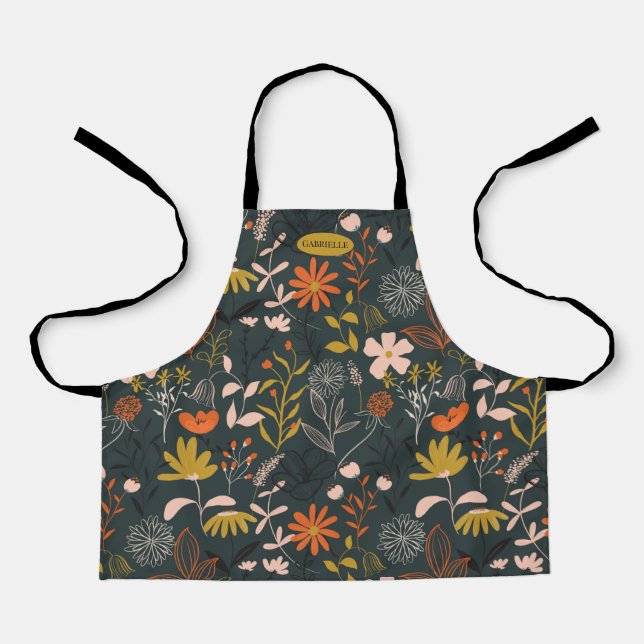 Moody Florals Personalisiert Schürze (Vorderseite)