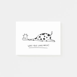 Moody Giraffe Illustration mit Puff Post-it Klebezettel