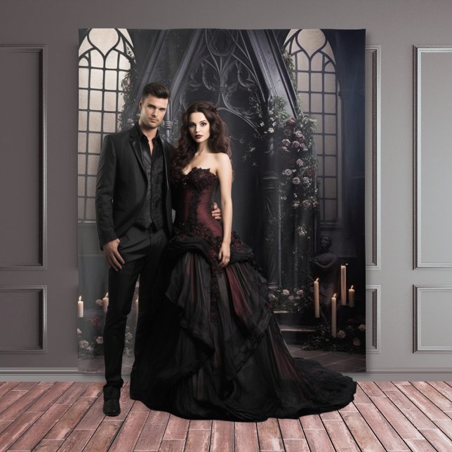 Moody Gothic Dark Alter Burgundy Blume XLarge Wandteppich (Von Creator hochgeladen)