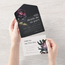 Moody Gothic Dark Lila Black Peony Wedding