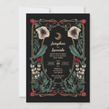 Moody Gothic Floral mit Crescent Moon 2