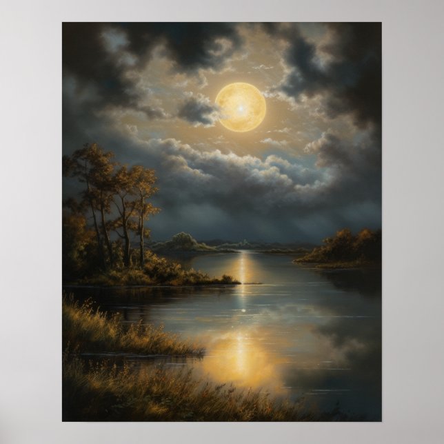 Moody Gothic Moon Art Print Poster (Vorne)