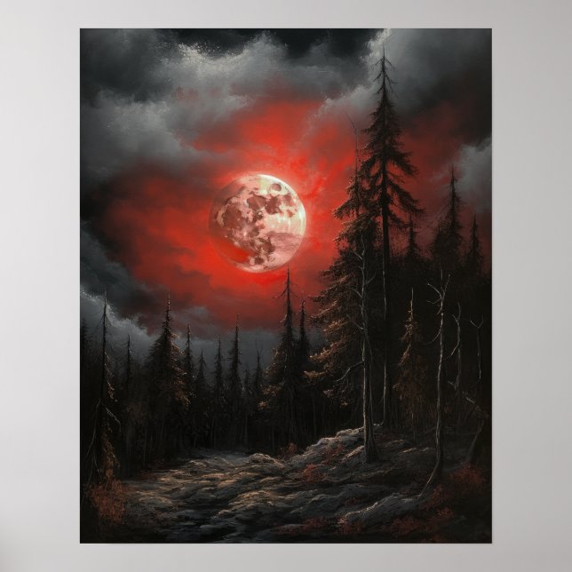 Moody Gothic Moon Art Print Poster (Vorne)