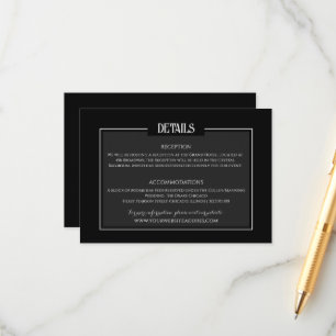 Moody Gothic Wedding Minimalistische Informationen Begleitkarte