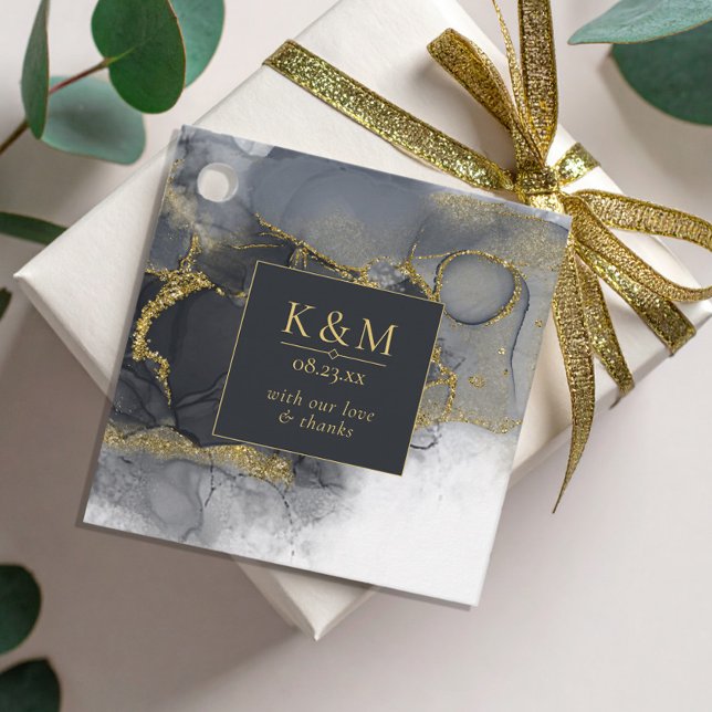 Moody Ink Charcoal Gold Abstrakt ID988 Geschenkanhänger (Von Creator hochgeladen)