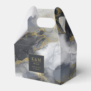 Moody Ink Charcoal Gold Abstrakt ID988 Geschenkschachtel