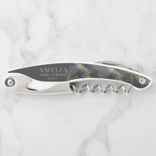 Moody Ink Charcoal Gold Wedding Party ID988 Kellnermesser