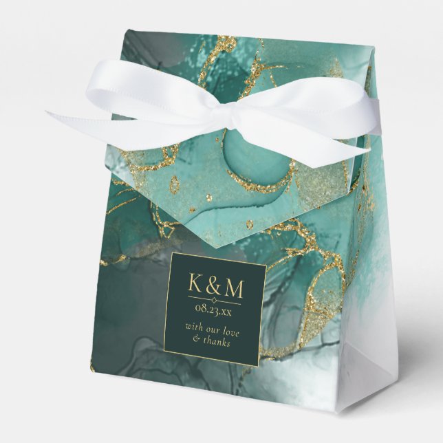 Moody Ink Emerald Gold Abstrakt ID988 Geschenkschachtel (Vorderseite)