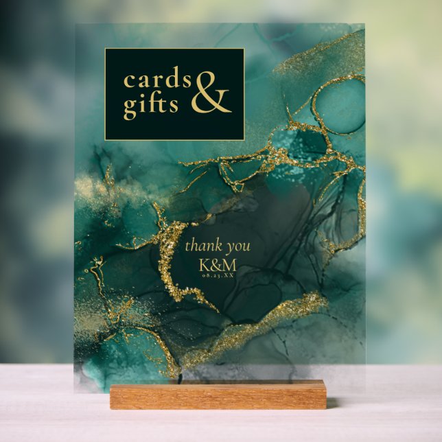 Moody Ink Emerald Gold Cards & Gifts ID988 Acrylschild (Neutral)