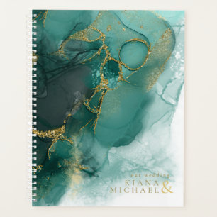 Moody Ink Emerald Gold ID Abstrait988