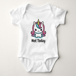 Moody Kawaii Unicorn Benutzerdefinierter Text Baby Strampler