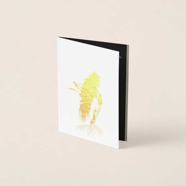 Moody Light als Feather, Wedding Invitation Gold Folienkarte (Vorderseite)