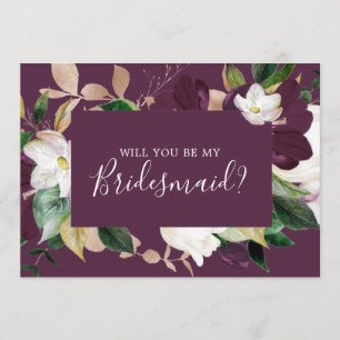Moody Lila Blogs Plum Bridesmaid Vorschlagskarte Einladung