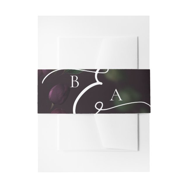 Moody Lila Bloom Grunge Wedding Einladungsbanderole (Vorderseite Beispiel)