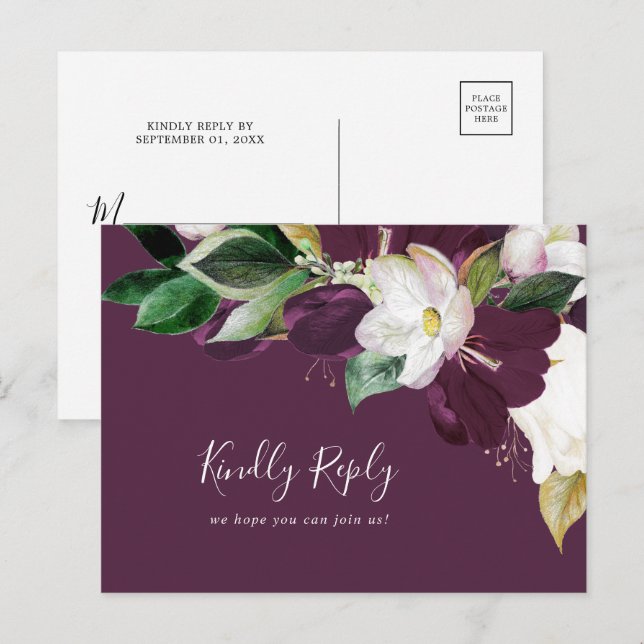 Moody Lila Bloom Plum Song Request UAWG Postcard Einladungspostkarte (Vorne/Hinten)
