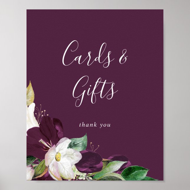 Moody Lila Blooms | Pflaumenkarten und Geschenkzei Poster (Vorne)