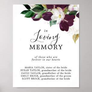 Moody Lila Love Memory Wedding Memorial Signature Poster