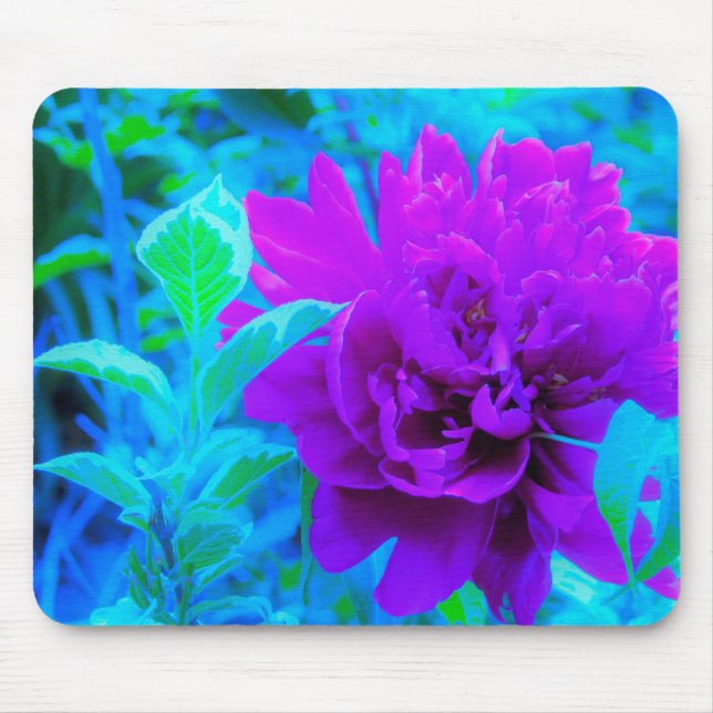Moody Lila Peony mit Beautiful Weigela Foliage Mousepad (Vorne)