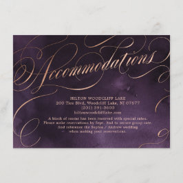 Moody lila Rose Goldkalligrafie Begleitkarte