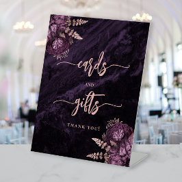 Moody Lila Rosen Gold Blumen Hochzeitskarten Gesch Sockelschild