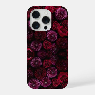 Moody Luxe 3D Burgunder Blumen Handyhülle iPhone 15 Pro Hülle