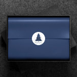 Moody Merry Christmas | Classy Dark Navy Blue Tree Runder Aufkleber<br><div class="desc">Tis the season to decorate and entertain! Modern, dark, and moody abstract holiday tree and hand-lettered "Merry Christmas" in with a rich, luxe palette. This elegant festive design features a whimsical sparkly Christmas tree with a frisky paint splatter enhanced with faux metallic glitter. For other colors or matching products, please...</div>