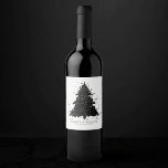 Moody Merry Christmas | Classy Dark Navy Blue Tree Weinetikett<br><div class="desc">Die Saison für Dekoration und Unterhaltung! Moderner, düsterer und launischer abstrakter Ferienbaum und handgeschriebener "Frohe Weihnachten" in einer reichen, luxuriösen Palette. Dieses elegante festliche Design zeichnet sich durch einen funkelnd Whirlpool mit einem frisch gestrichenen Spritzer aus, der mit Imitaten aus metallischem Glitzer verstärkt wird. Für andere Farben oder passende Produkte...</div>